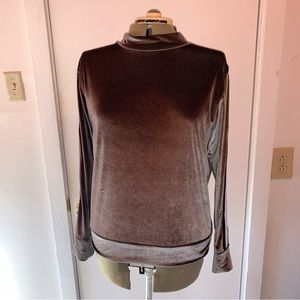 Velvet/Suede Mock Neck Sweatshirt
